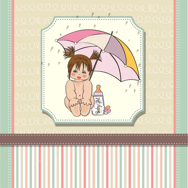New baby girl shower card — Stock Photo, Image