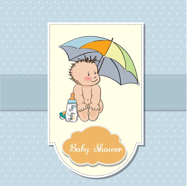새로운 아기 소년 샤워 카드 — 스톡 사진