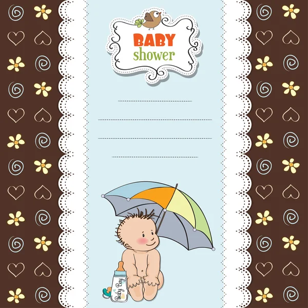 Nowe dziecko chłopca prysznic karty — Zdjęcie stockowe
