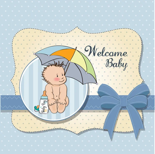 New baby boy shower card — Stockfoto