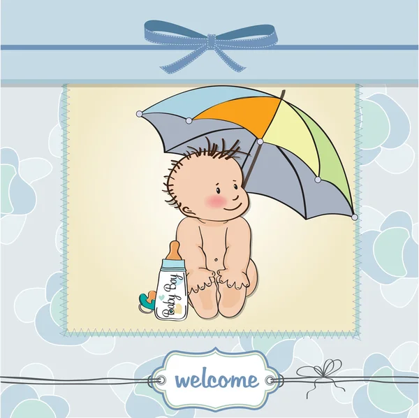 新しい赤ちゃん男の子シャワー カード — ストック写真