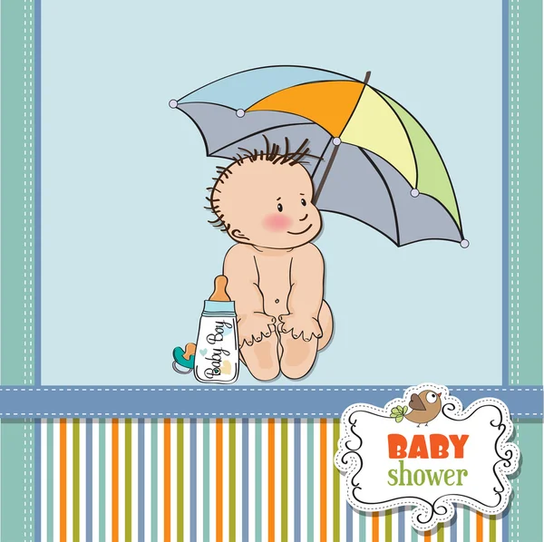 Nuovo bambino ragazzo doccia card — Foto Stock