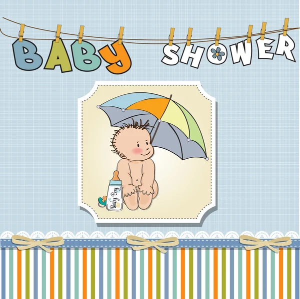 Nueva tarjeta de ducha para bebé niño — Foto de Stock
