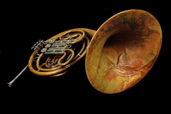 Old french horn — Stock Photo, Image