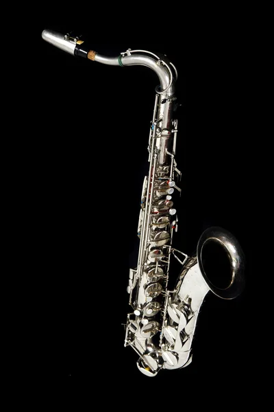 Zilveren saxofoon — Stockfoto