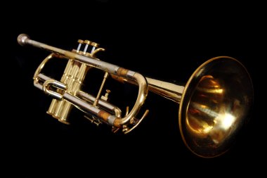 Old gold trumpet clipart