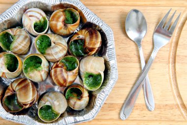 Snails as french gourmet food clipart