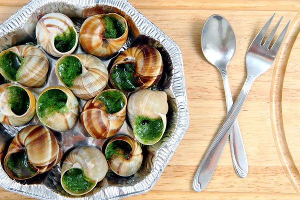 Les escargots comme nourriture gastronomique française — Photo