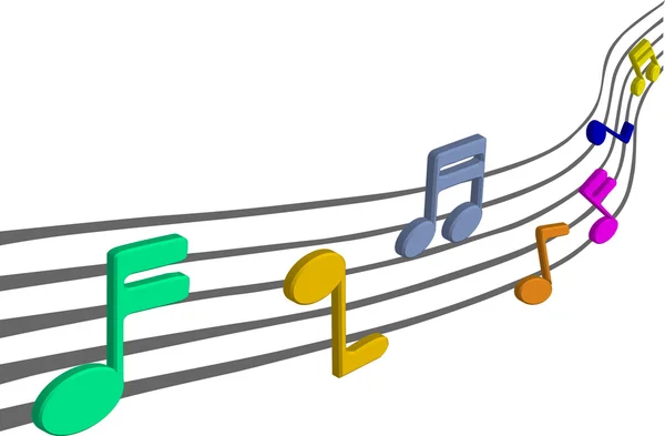 Music notes on staves — Stock Vector