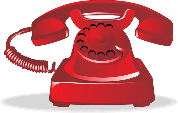 Red retro telephone — Stock Vector