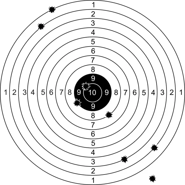 Cible pour la pratique du tir — Image vectorielle