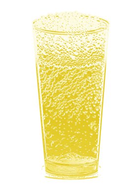 Beyaz arka planda bir bardak bira.