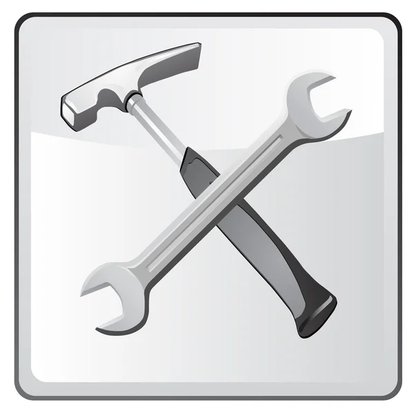Ikonen skiftnyckel och hammare — Stock vektor