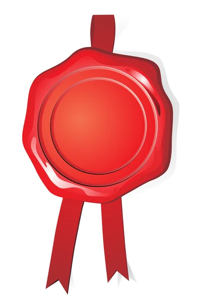 Sceau rouge cire — Image vectorielle