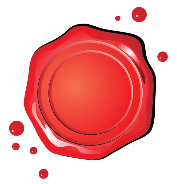Sceau rouge cire — Image vectorielle