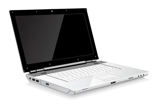 Laptop isolato su bianco — Vettoriale Stock