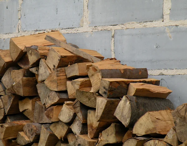Stacked logs of firewood — Stock Photo, Image