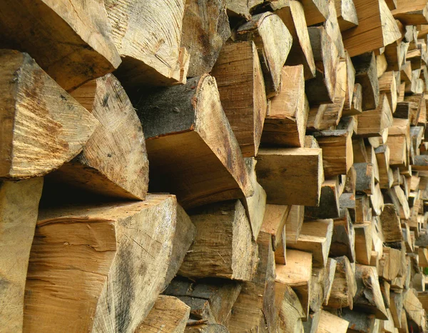 stock image Stacked logs of firewood