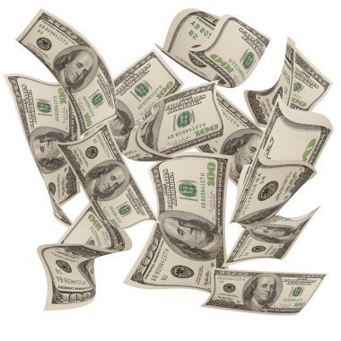 Falling moneys $100 bills clipart