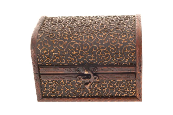 Wooden chest with ornaments — Stock Photo, Image