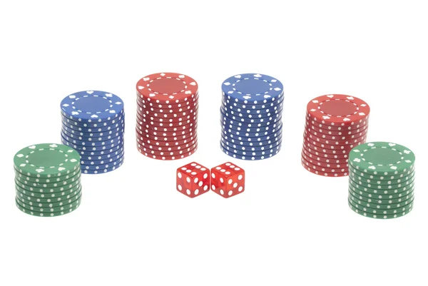 Dice and chips — Stock Photo, Image
