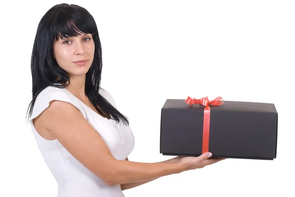 Stock image Young woman with a gift