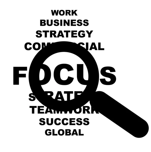 Business fokus tecken — Stockfoto