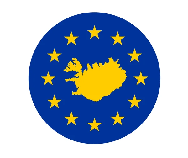 Flaga europejska Islandia — Zdjęcie stockowe