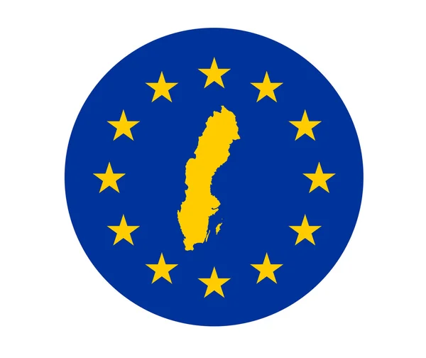 Ευρωπαϊκή σημαία Σουηδίας — Φωτογραφία Αρχείου