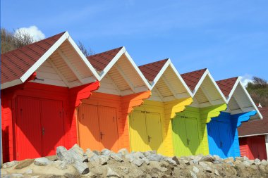 Beach huts or chalets clipart