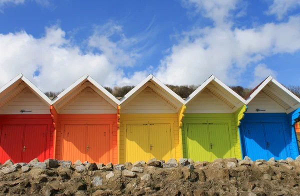 Chalés coloridos de praia — Fotografia de Stock