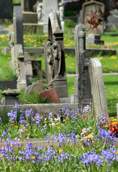 Старі могили на цвинтарі — стокове фото
