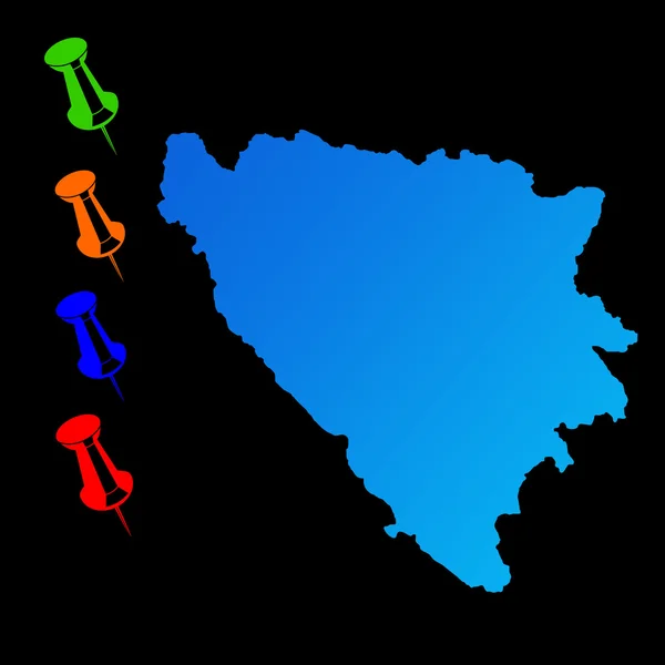 Bosna-Hersek seyahat harita — Stockfoto