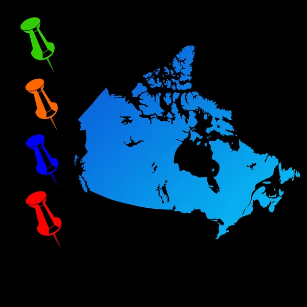 Kanada seyahat harita — Stok fotoğraf