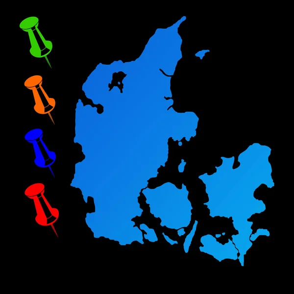 Карта путешествия по Дании — стоковое фото