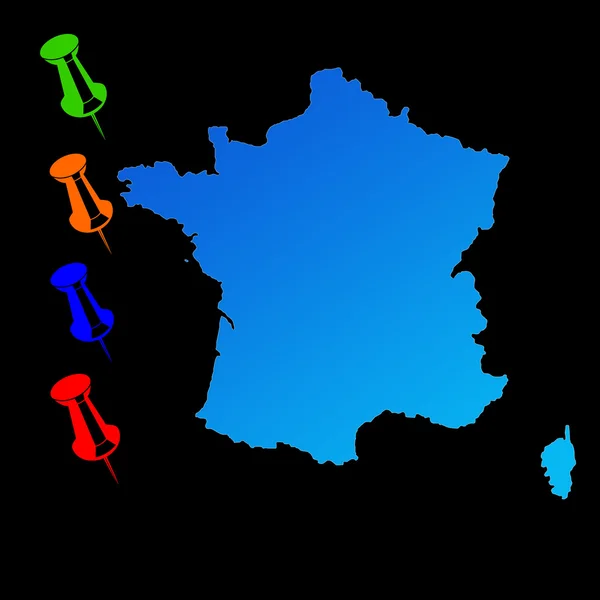 Francja Mapa podróży — Zdjęcie stockowe