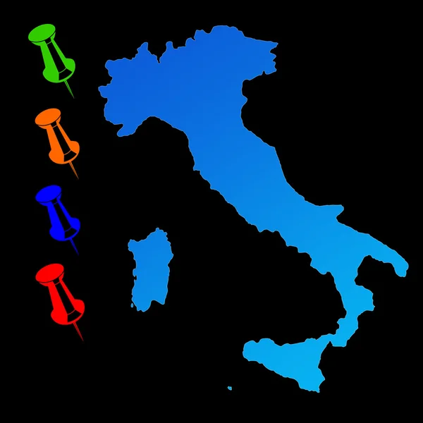 Włochy Mapa podróży — Zdjęcie stockowe