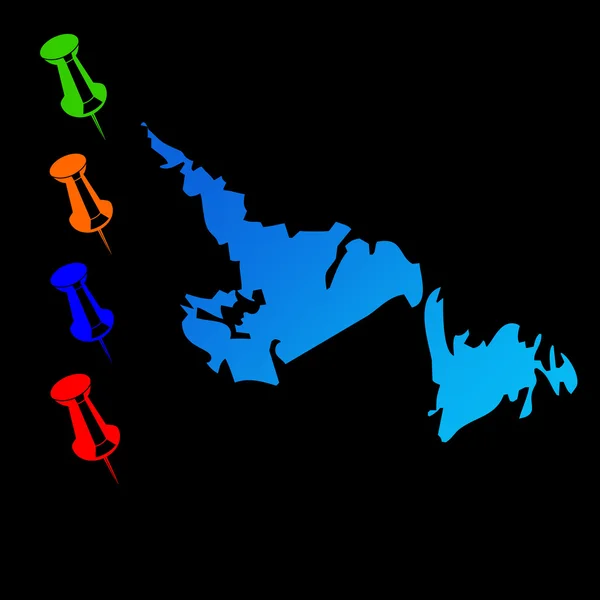 Карта путешествия по Ньюлфаундленду — стоковое фото