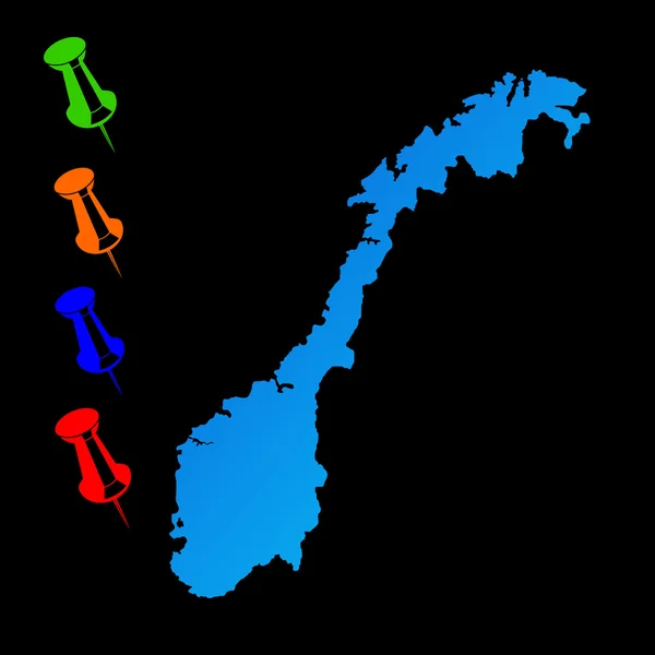 挪威旅游地图 — 图库照片
