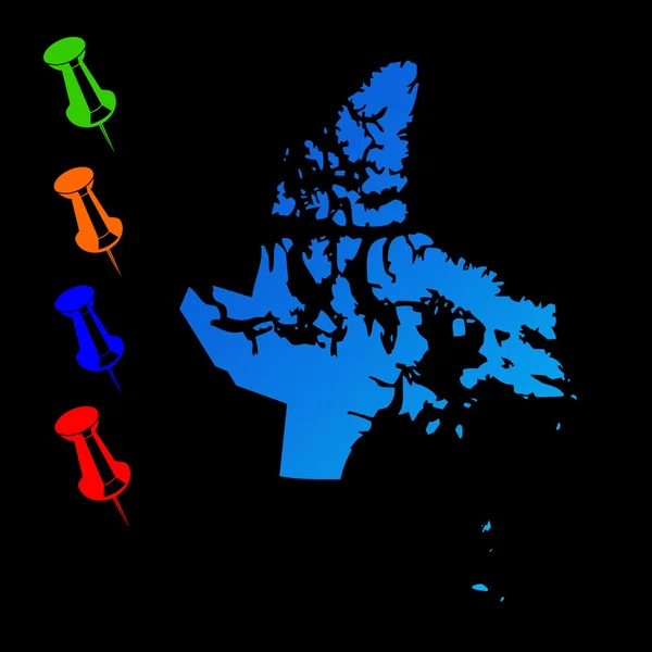 Nunavut seyahat harita — Stok fotoğraf