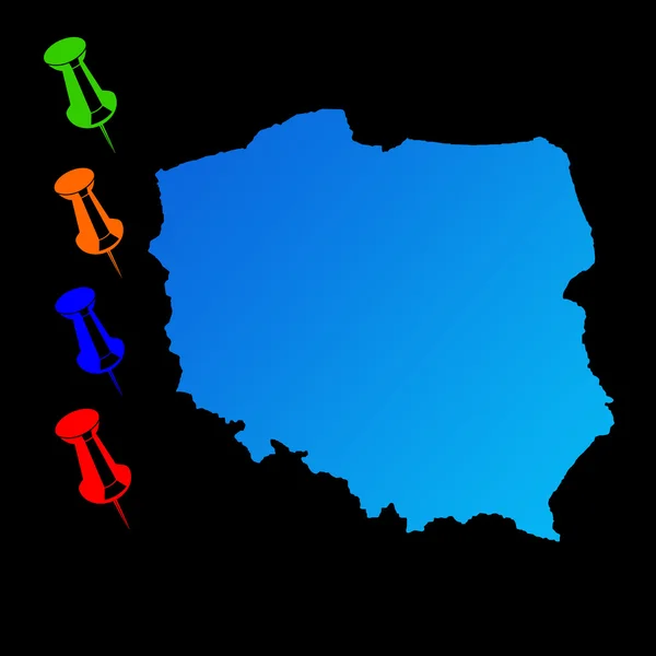 Polónia mapa de viagens — Fotografia de Stock