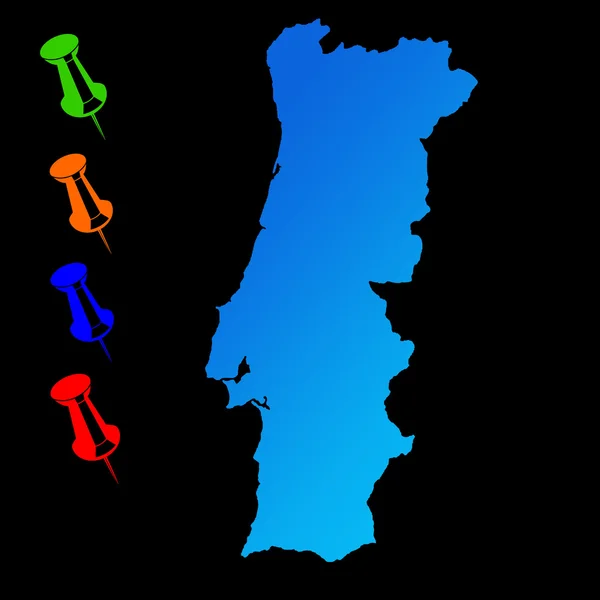 Portugalia Mapa podróży — Zdjęcie stockowe