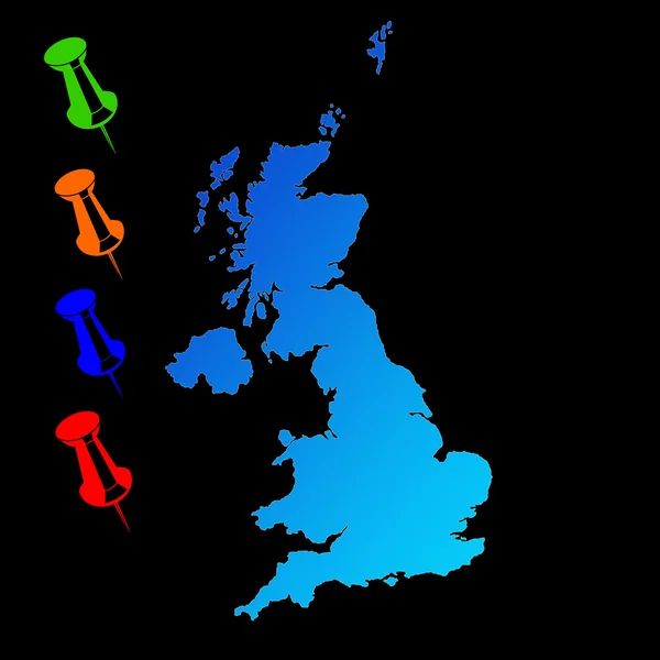 Storbritannien resa karta — Stockfoto
