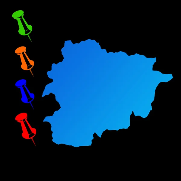 Andorra travel map — Stock Photo, Image