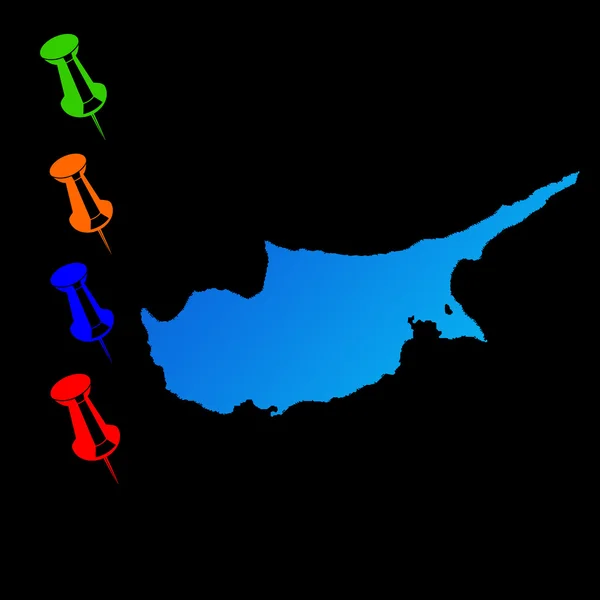Kıbrıs seyahat harita — Stok fotoğraf