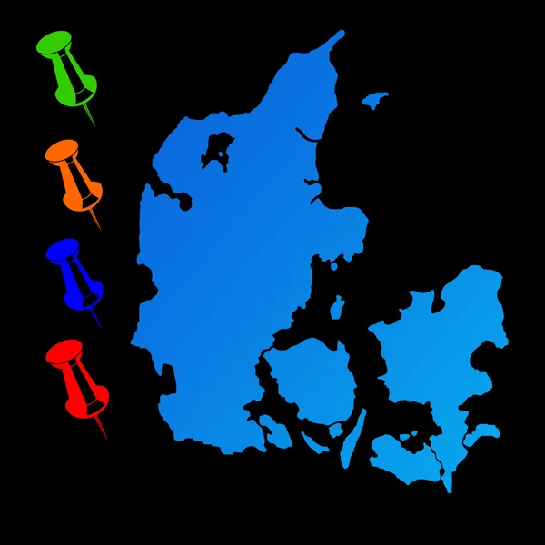 Mapa de viajes de Dinamarca — Foto de Stock