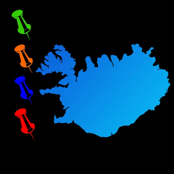 İzlanda seyahat harita — Stok fotoğraf