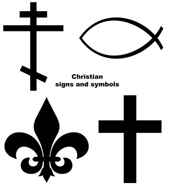 Set of Christian signs clipart