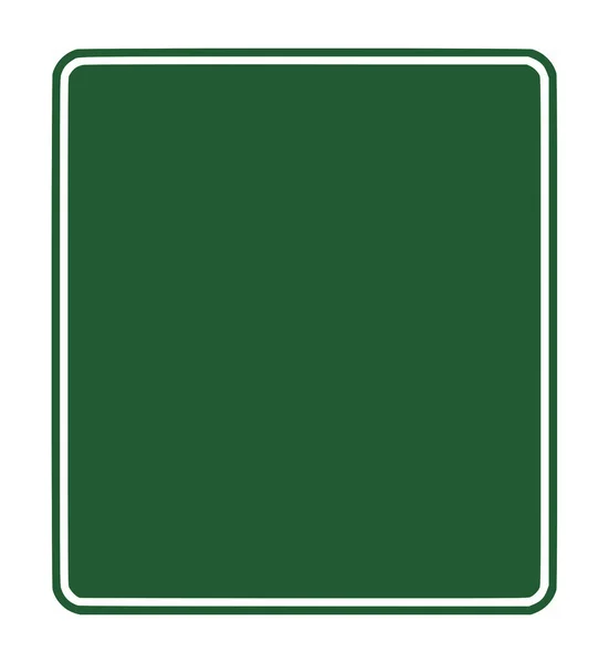 空白绿色交通标志 — 图库照片