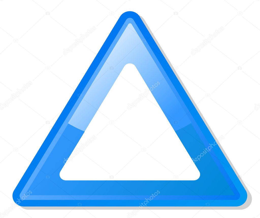 Blue warning triangle